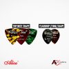 Discover the Alice Celluloid Guitar Picks Triforce and Teardrop Thin Size:meticulously crafted for durability and flexibility with celluloid.