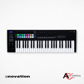 Novation Launchkey 49 MK3 is a midi keyboard controller for music production with Ableton Live. Features pads, faders, arpeggiator, and works standalone.