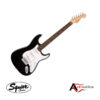 DEBUT STRAT LRL WPG BLK: Solid Poplar body, black finish, three single-coil pickups, maple neck, 25.5" scale, and vintage tremolo for versatile sounds.