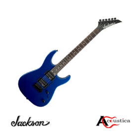 Jackson JS12 Dinky Metallic Blue features powerful dual humbuckers, fast neck, and Floyd Rose bridge for precise playability and vibrant sound.