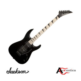 Jackson JS32 Dinky Glossy Black offers a sleek design, dual humbuckers, a fast neck, and a Floyd Rose tremolo for versatile playability.