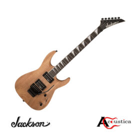 Jackson JS32 Dinky Natural Oil guitar offers sleek design, high-output humbuckers, Floyd Rose tremolo, and versatile playability.