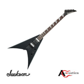 Jackson JS32T King V Gloss Black: Dual humbuckers, fast maple neck, 24 frets, and bold King V design for high-performance playability and style.